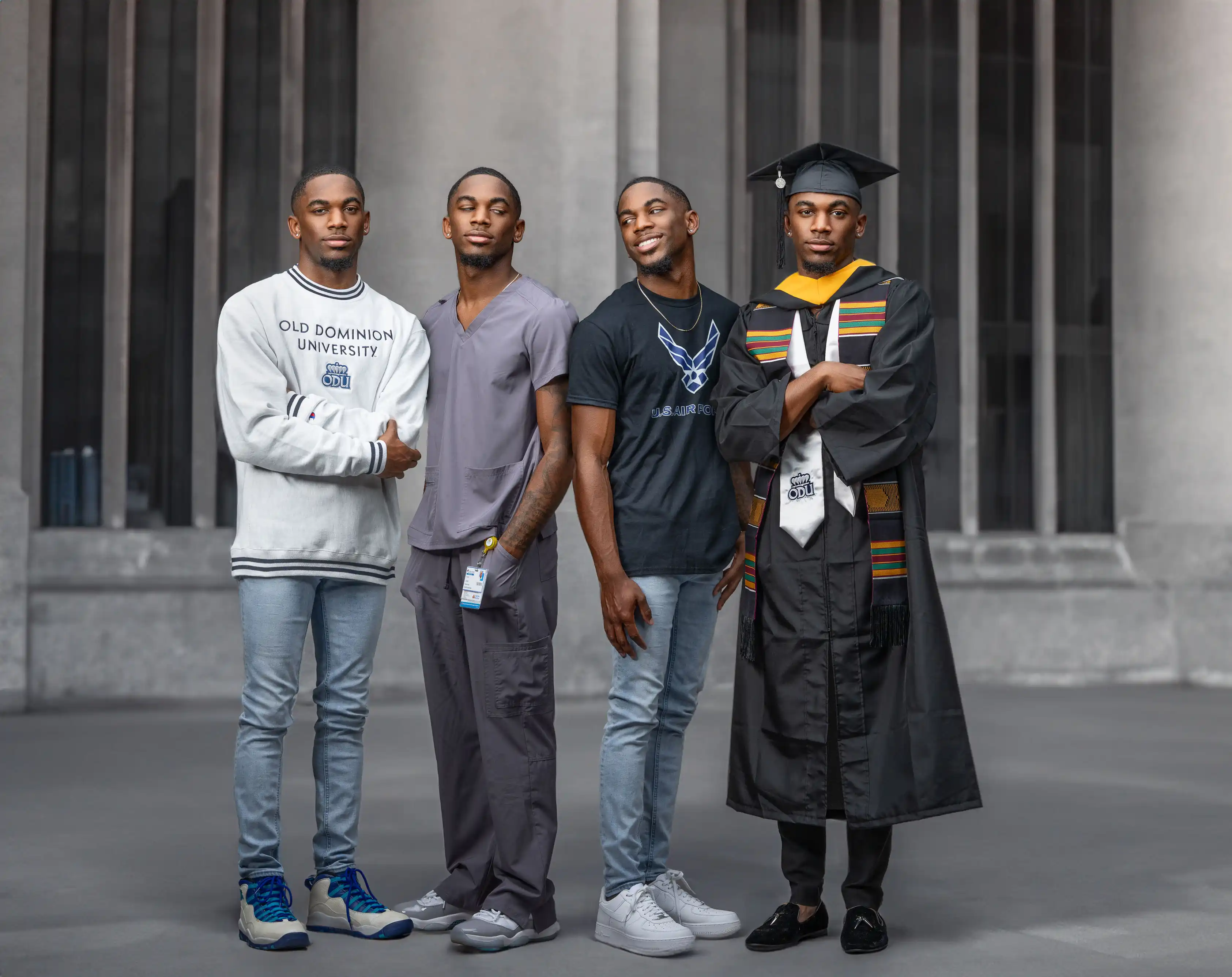 Graduation progression composite photo concept