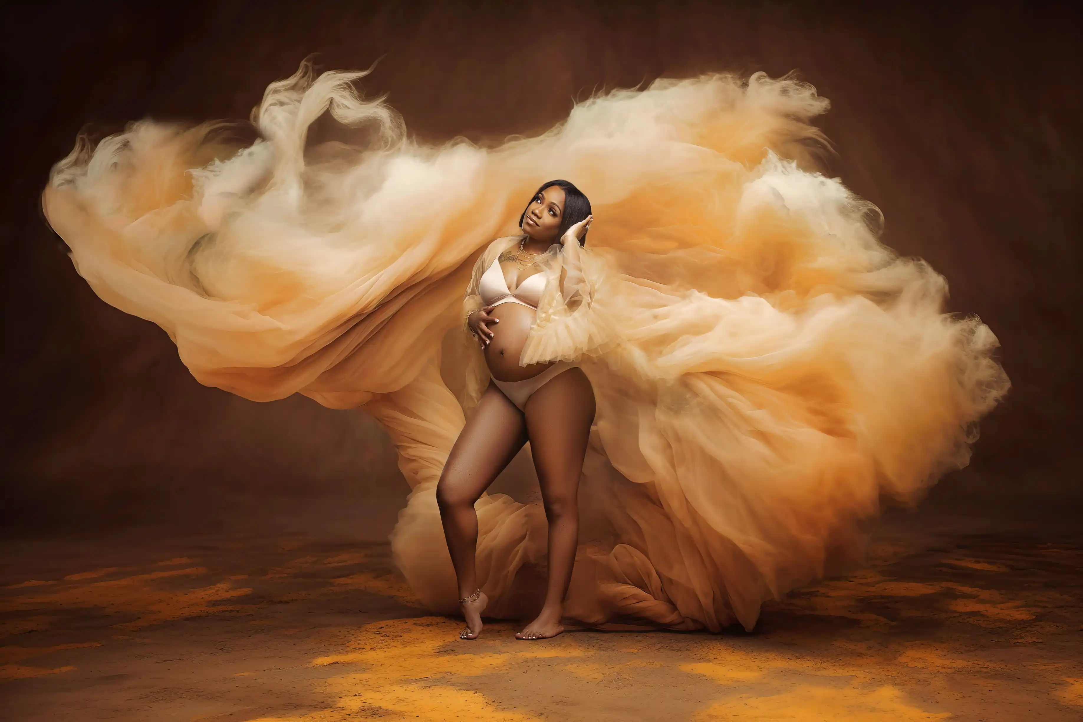 Dramatic fine art maternity composite landscape