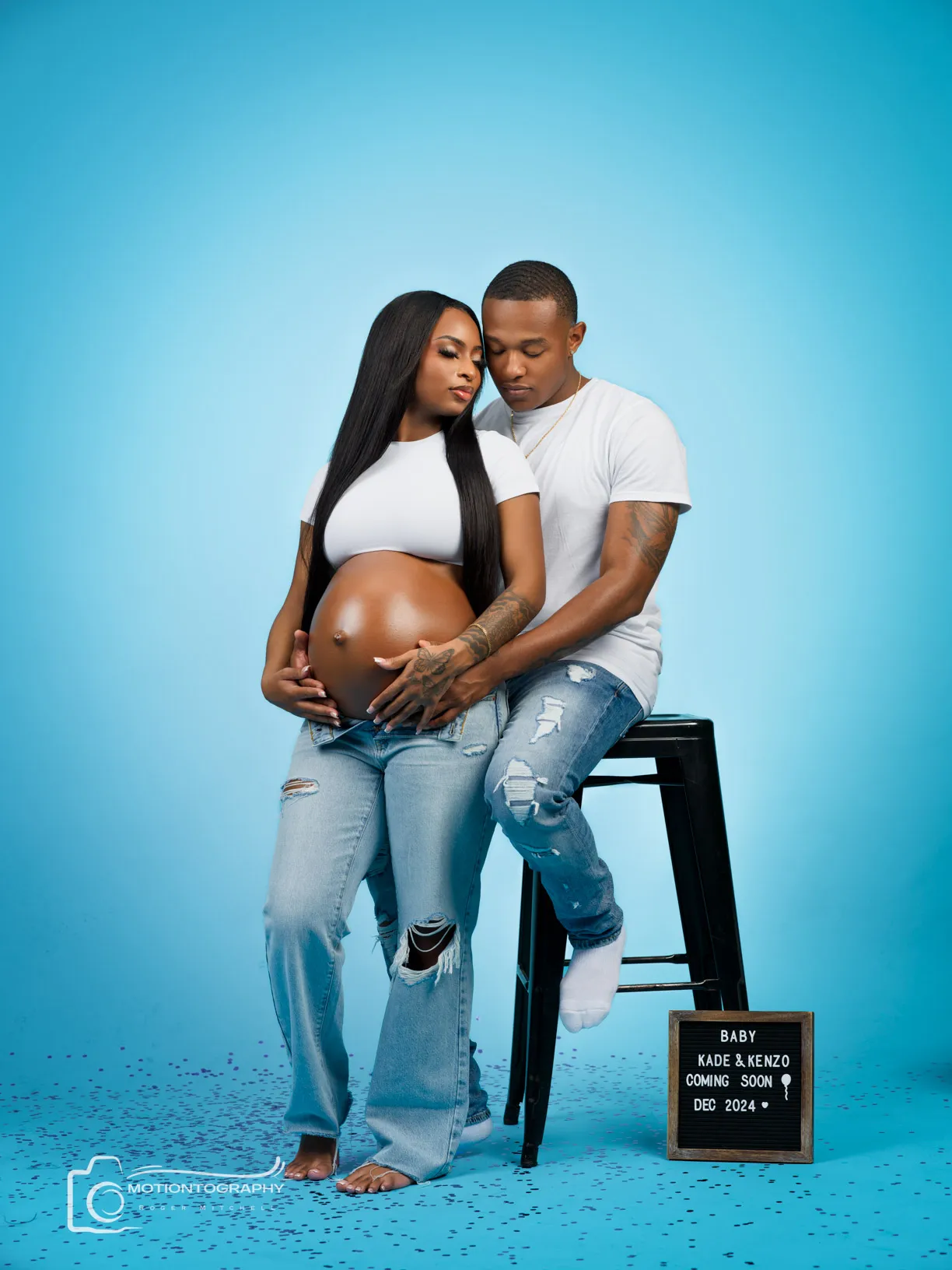 Joyful couple maternity announcement photograph Hampton Roads