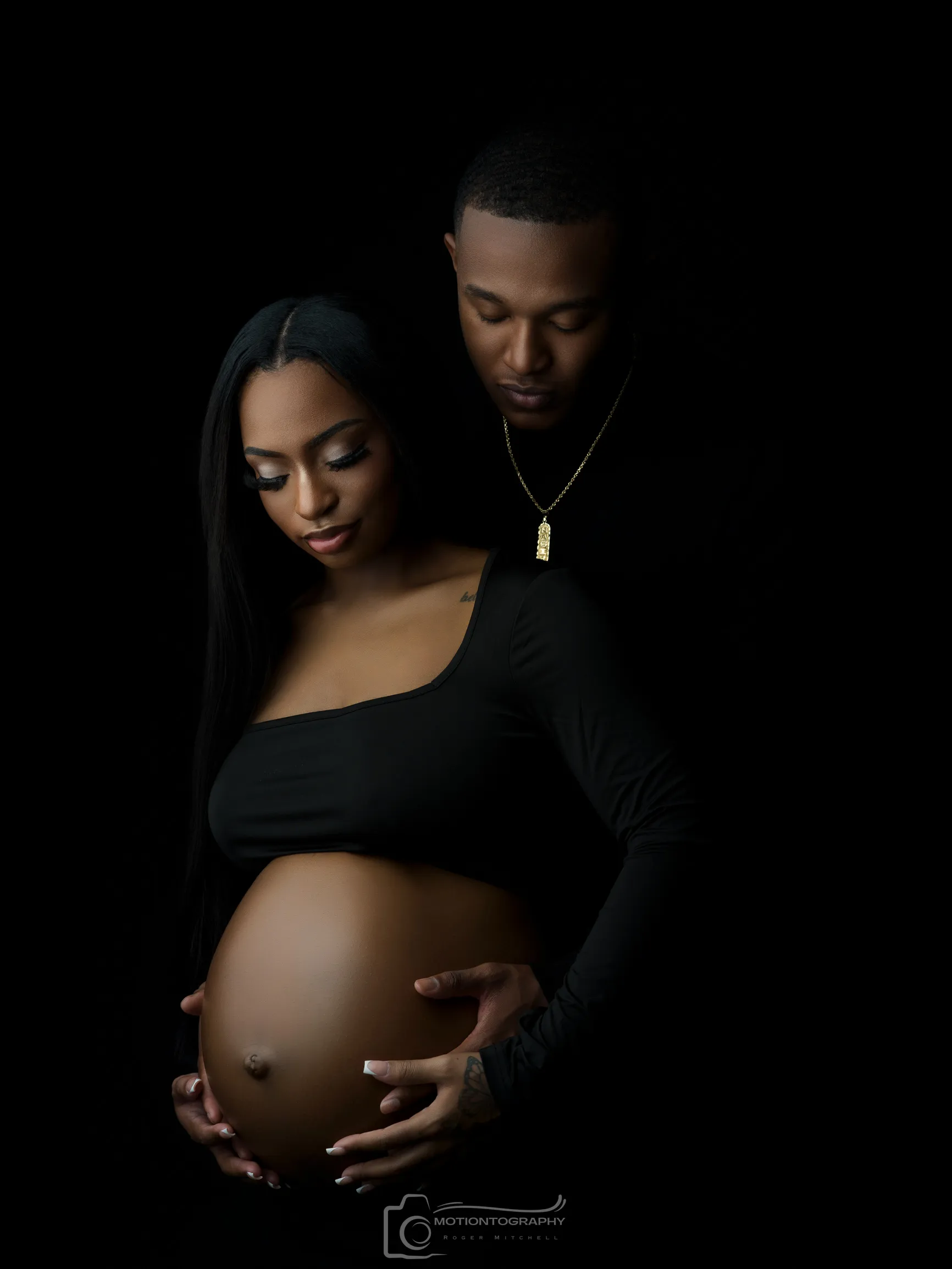 Intimate close-up couple maternity photograph Hampton Roads love story
